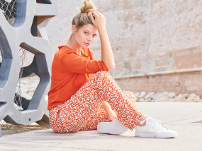 printed trouser pullover orange 